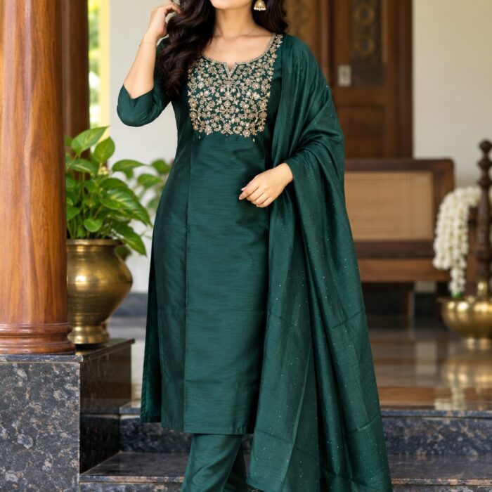 VICHITHRA SILK CHURIDAR SET